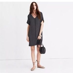 Madewell Black & White Striped Novel T-shirt Mini Dress City Boho Flowy Medium